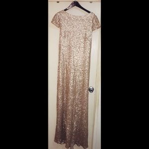 Gold Sequined Bridesmaid Dress